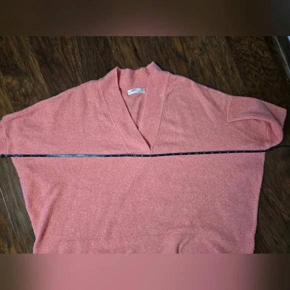 Anthropologie Super Soft Small Batwing Oversized Knit Sweater Salmon Pink - Picture 9 of 12